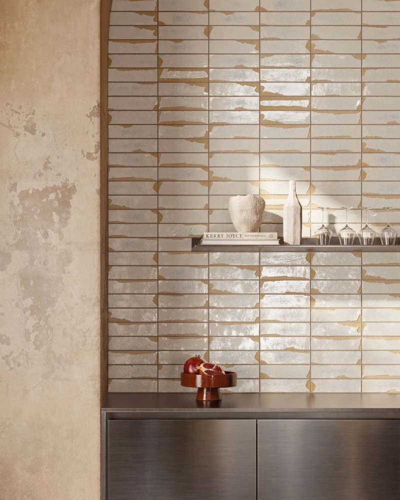 Kabe glazed and raw clay tiles by Yukari Ceramics