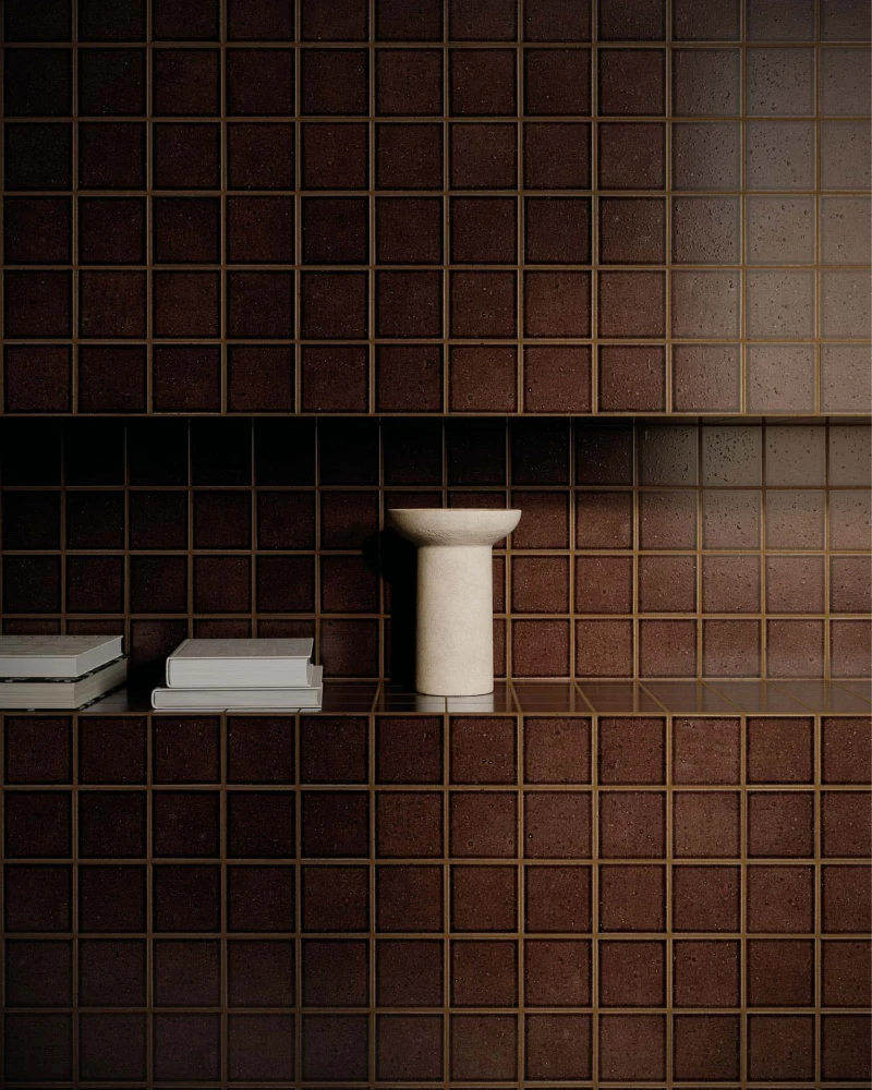 Kado glossy square tiles by Yukari Ceramics