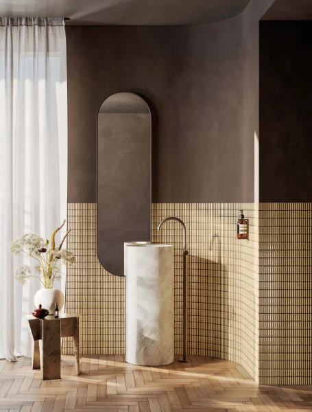 Seizen small glossy tiles by Yukari Ceramics