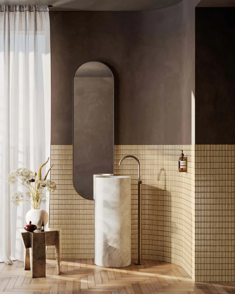 Seizen small glossy tiles by Yukari Ceramics