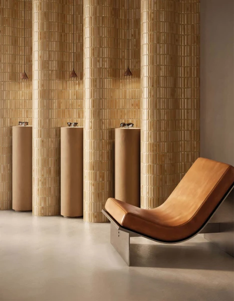 Umibe glossy mosaic tiles by Yukari Ceramics