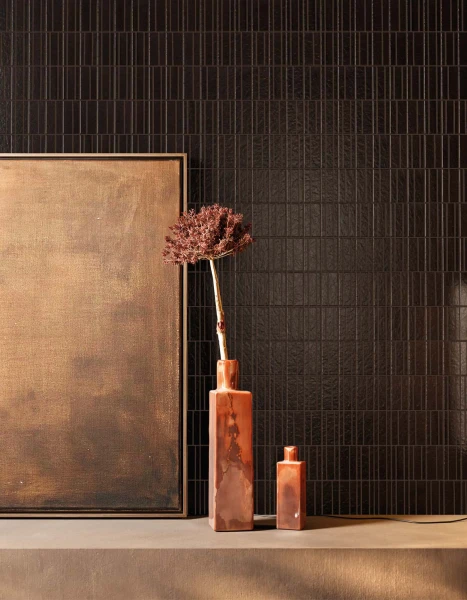 Yohaku incised modular tiles by Yukari Ceramics
