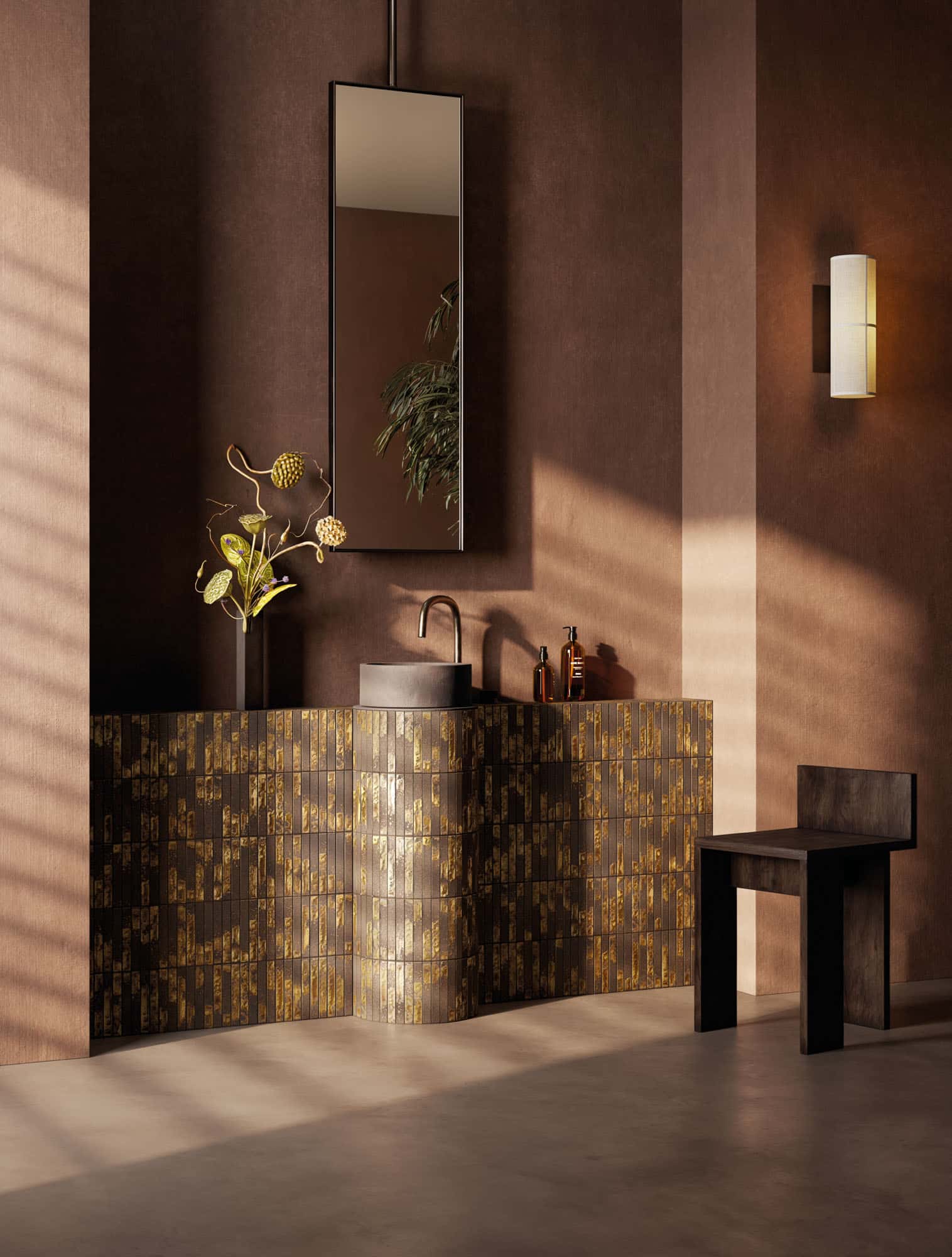 Yugure layered glaze tiles by Yukari Ceramics, view 4