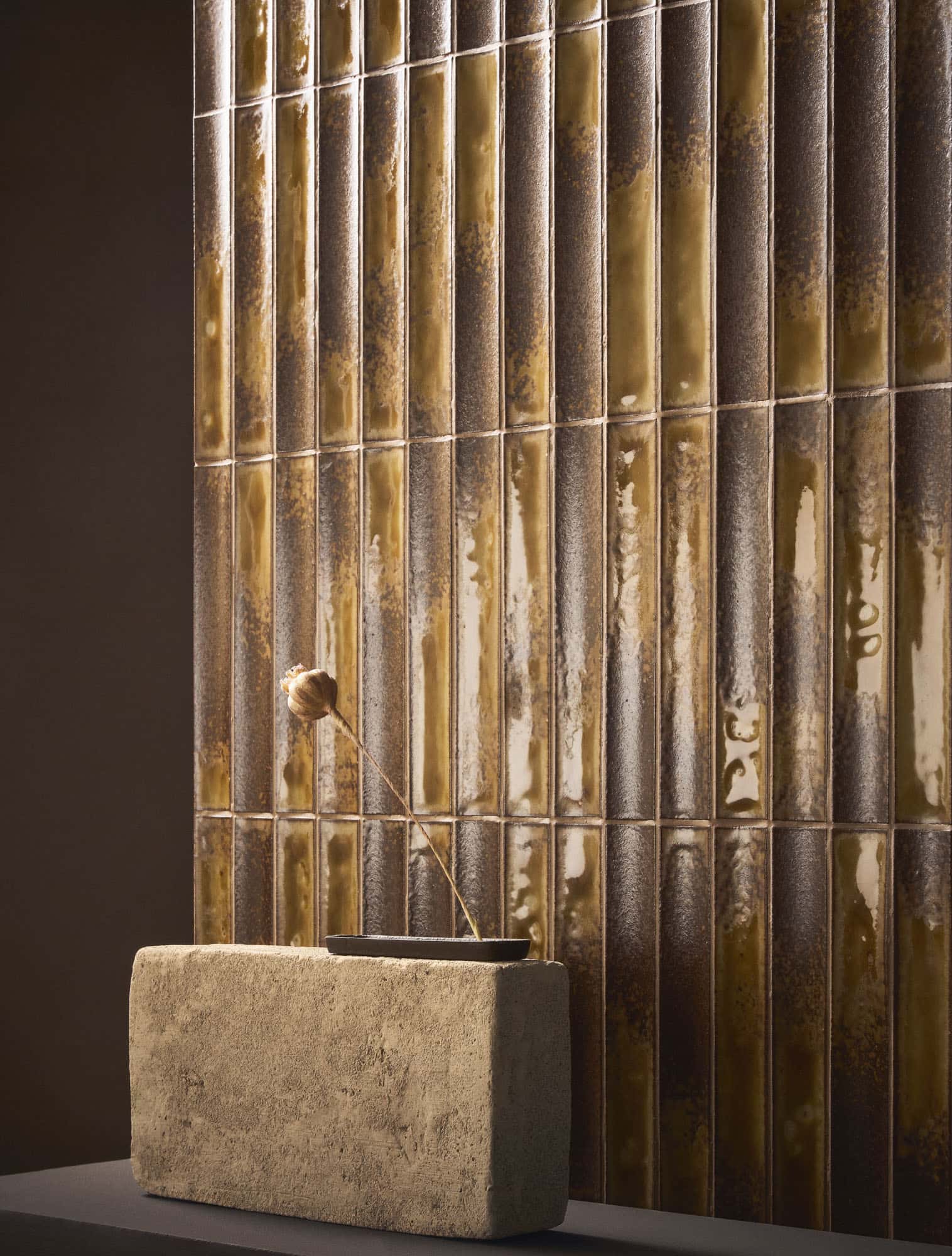 Yugure layered glaze tiles by Yukari Ceramics, view 3